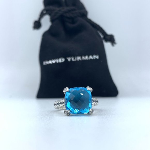 David Yurman Jewelry - DAVID YURMAN Chatelaine Blue Topaz Diamond Ring